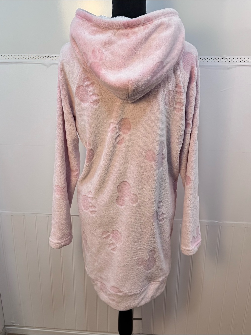 Disney Minnie Mouse Pink Plush Hooded Lounge Dress Sherpa Cozy Medium M - Picture 5 of 9